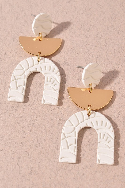 U-Shaped Colorful Drop Geo Earring