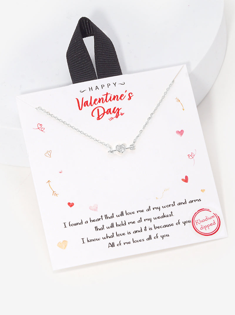 Heart & Arrow Cubic Zirconia Necklace