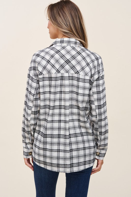 Plaid Button Down Flannel Top