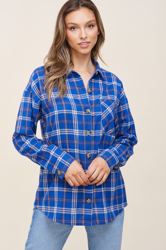 Plaid Button Down Flannel Top