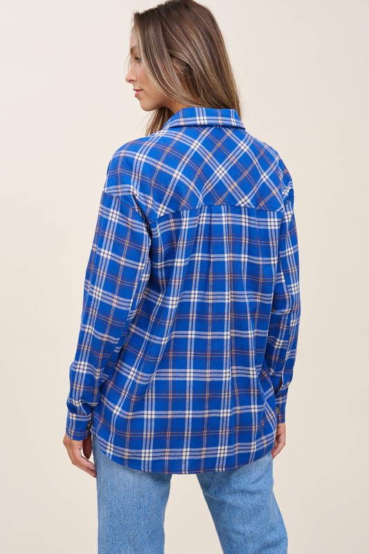 Plaid Button Down Flannel Top
