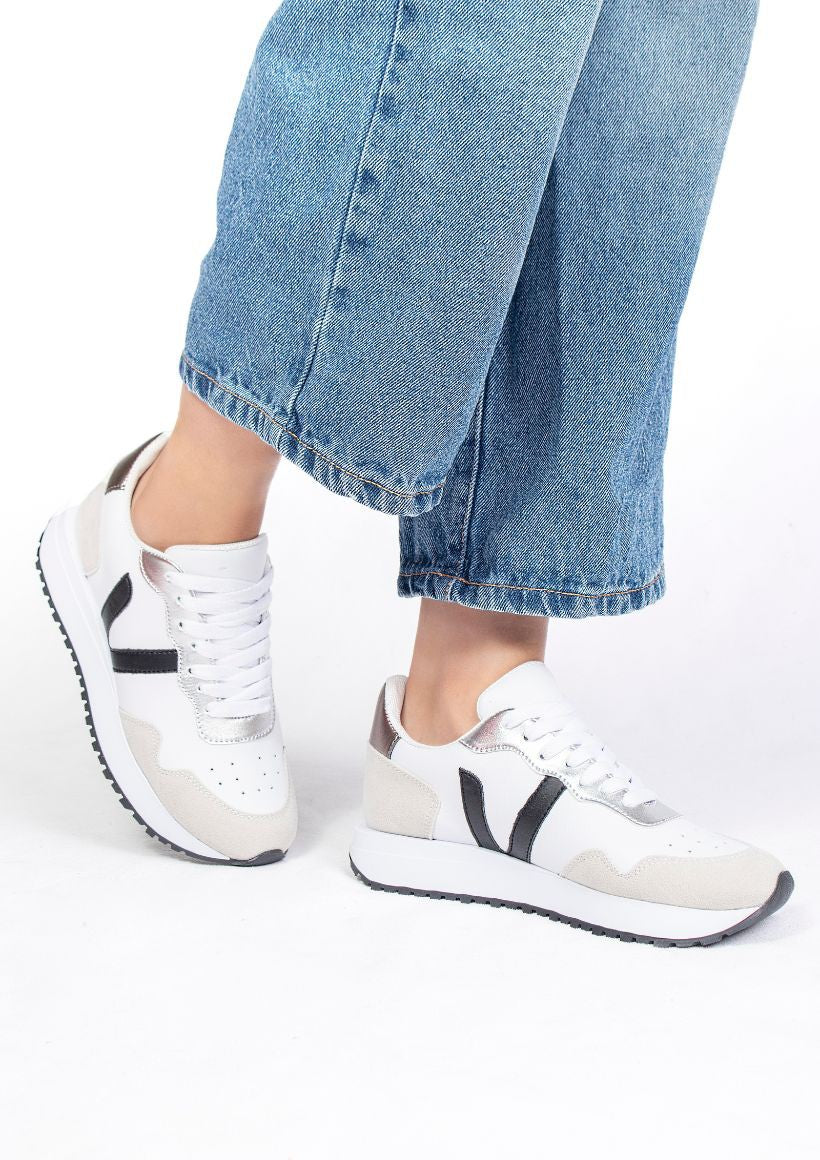 Vintage Style Sneaker-Wht/Blk