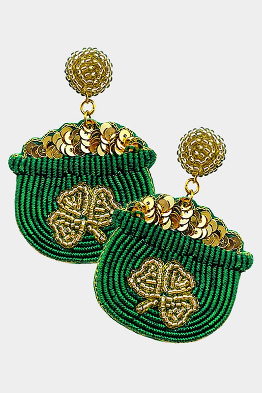 Pot Of Gold Beaded Earring