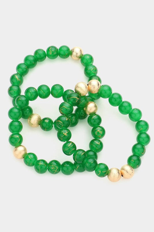 Paint Splash & Gold Beaded Bracelet