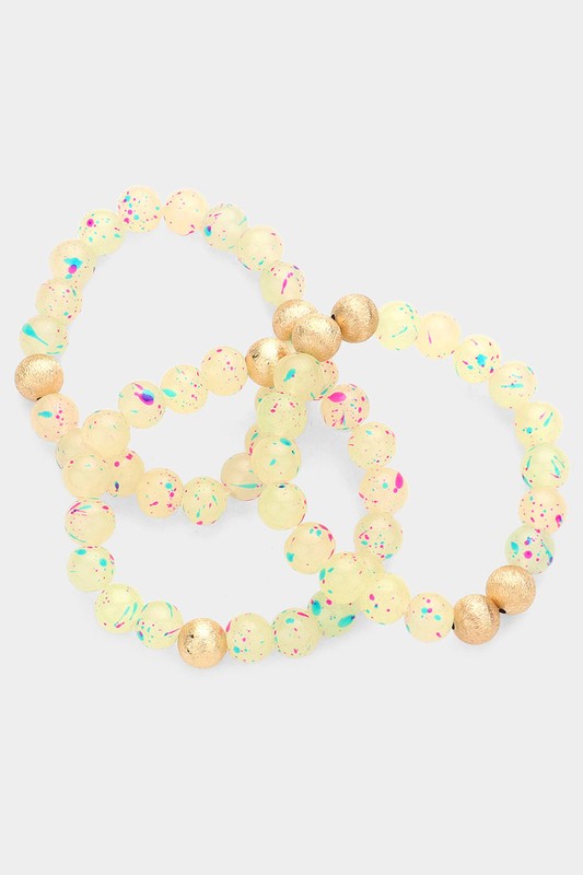 Paint Splash & Gold Beaded Bracelet