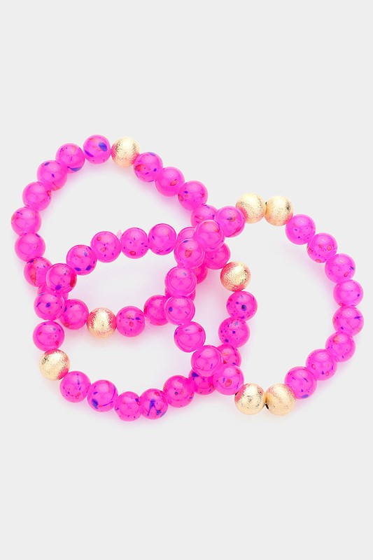 Paint Splash & Gold Beaded Bracelet