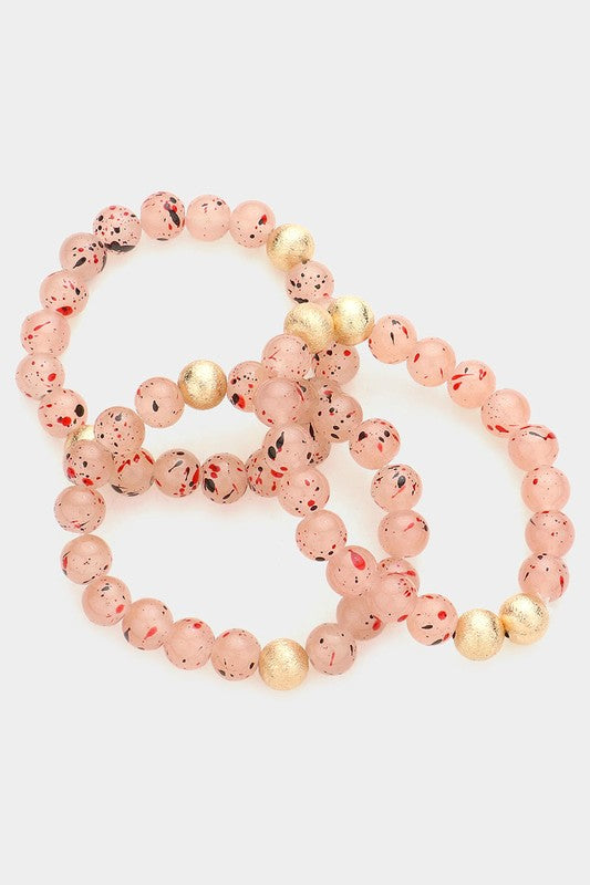 Paint Splash & Gold Beaded Bracelet