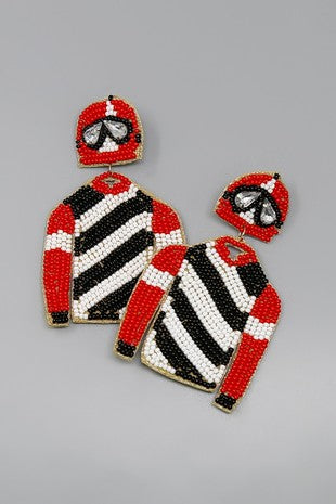 Jockey Uniform Beaded Earring