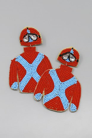 Jockey Uniform Beaded Earring