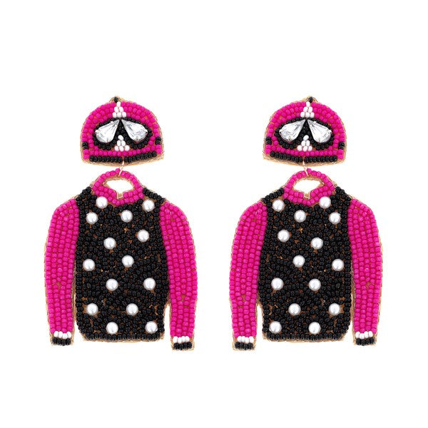 Jockey Uniform Beaded Earring