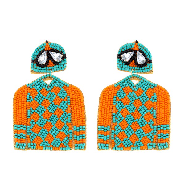 Jockey Uniform Beaded Earring