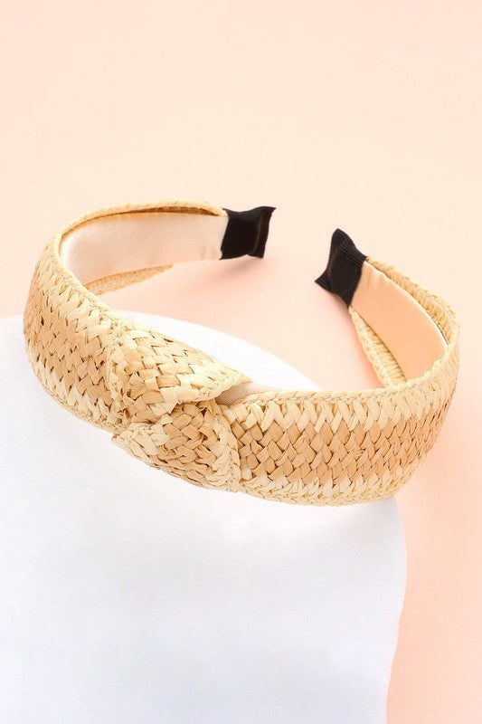 Raffia Knotted Stripe Headband