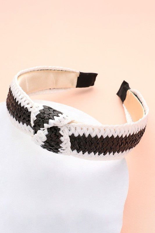 Raffia Knotted Stripe Headband