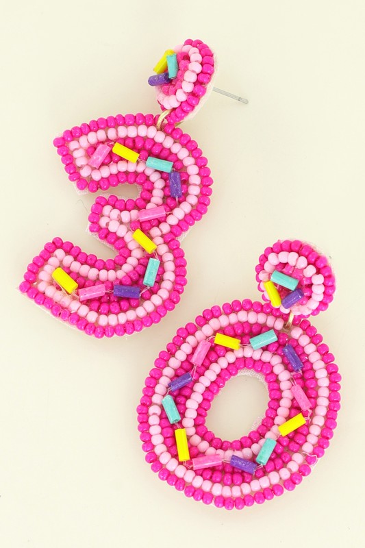 Sprinkles Beaded Birthday Age Earring
