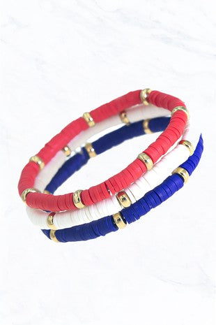 Kids Disk Bracelets Set- RWB