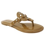 Patent Mocha Circle Design Sandal