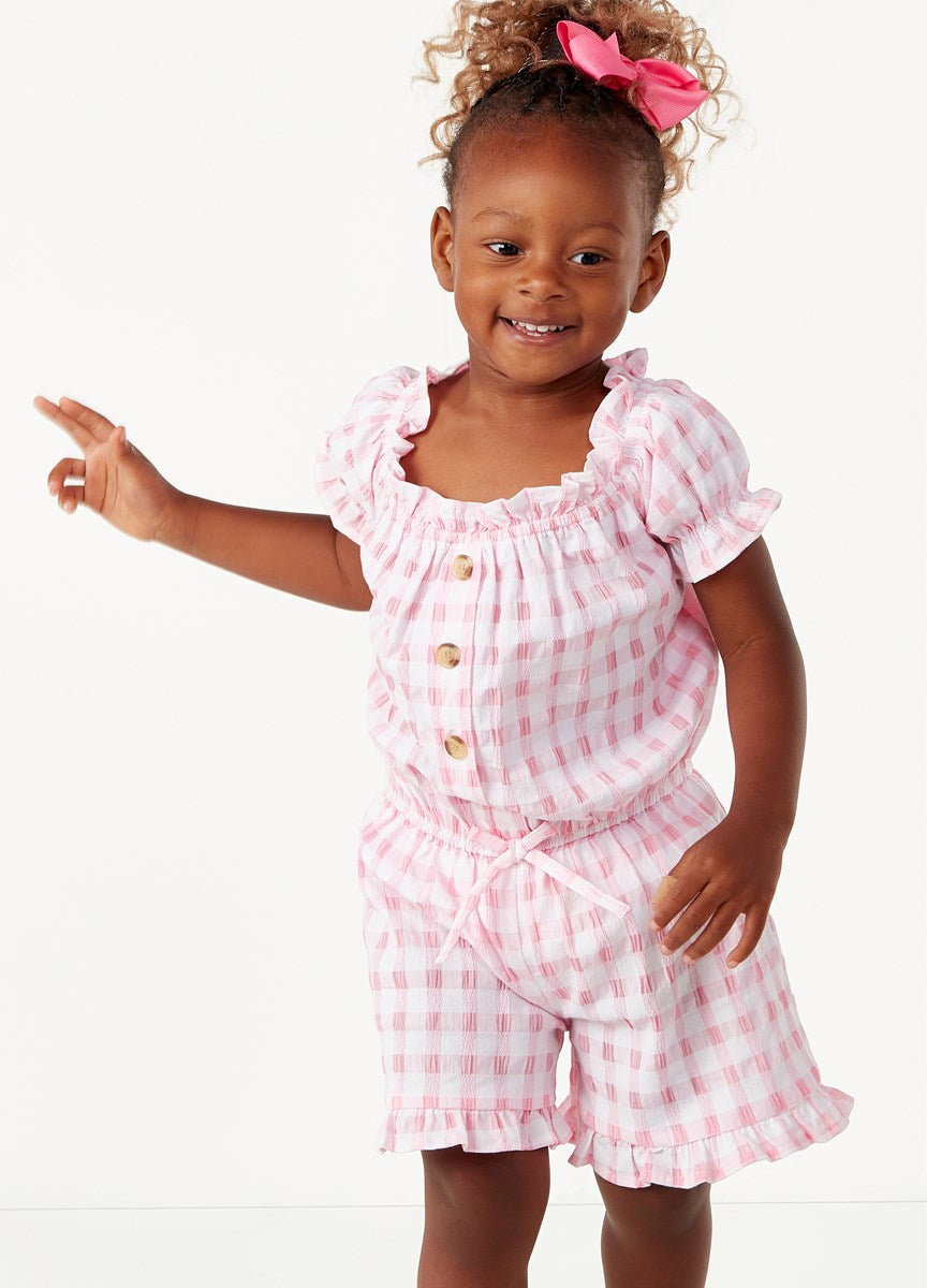 Large Summer Check Romper