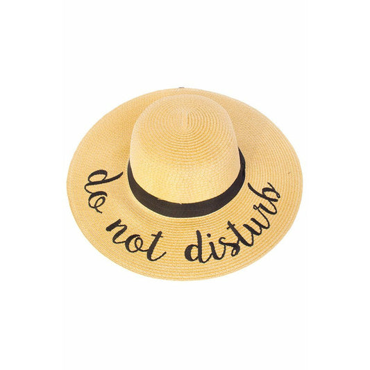 Straw Saying Ribbon Banded Hat