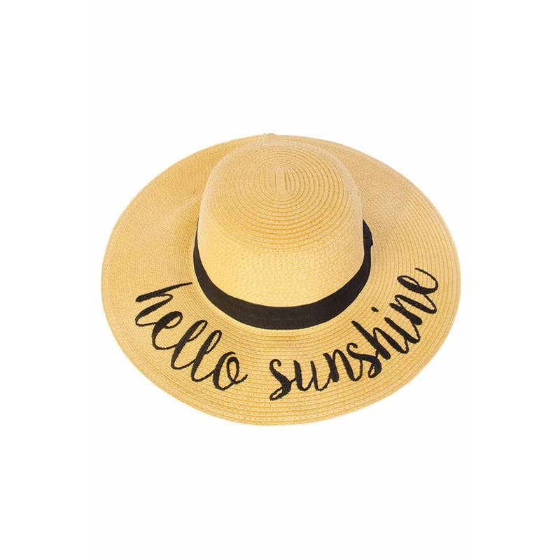 Straw Saying Ribbon Banded Hat