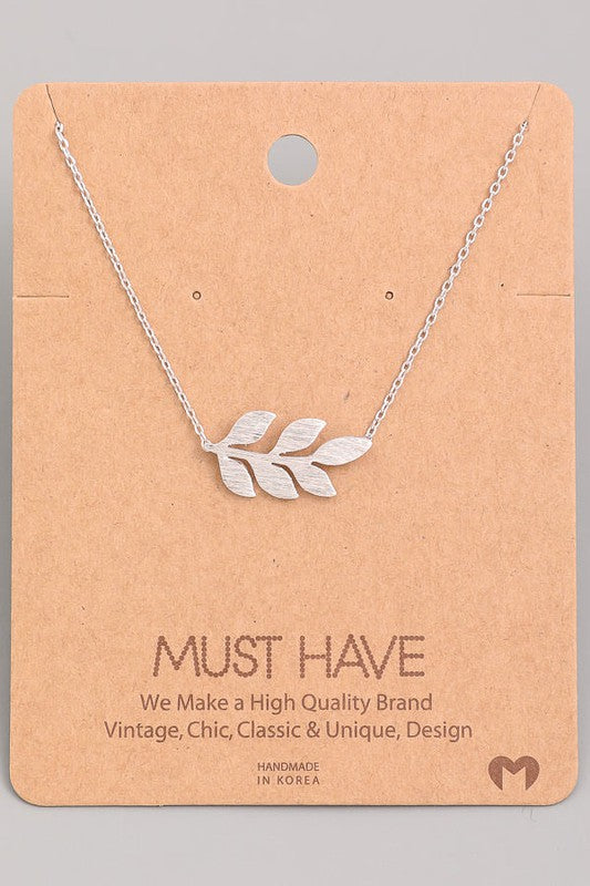 Sideways Leafy Branch Must Have Necklace