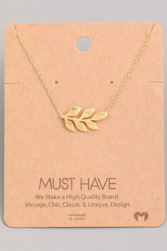 Sideways Leafy Branch Must Have Necklace