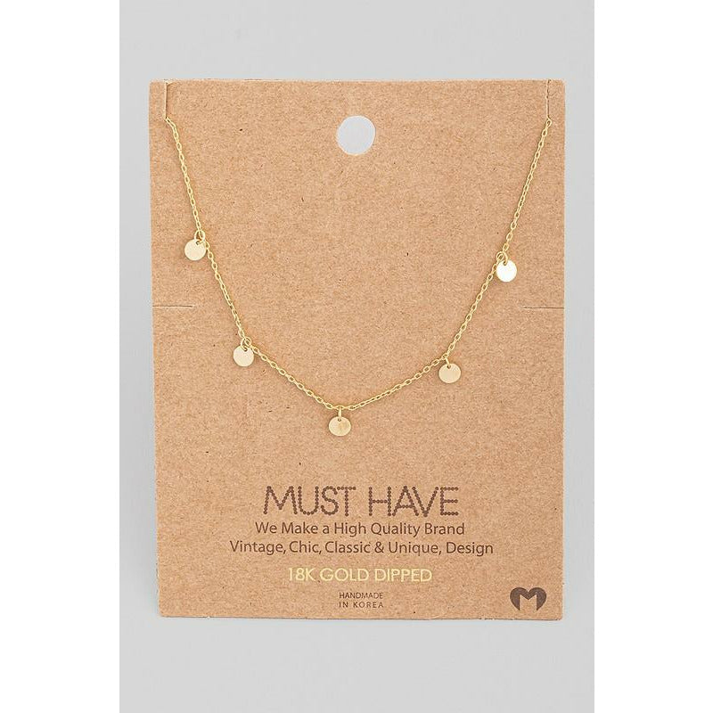 Dainty Disk Charm Must Have Necklace