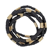 Rubber Disk & Gold Nugget Bracelet Set