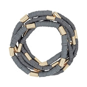 Rubber Disk & Gold Nugget Bracelet Set