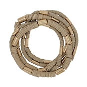Rubber Disk & Gold Nugget Bracelet Set