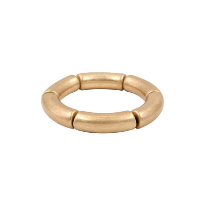 Gold Matte Metal Tube Bracelet