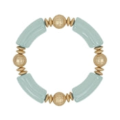Acrylic Tube & Round Gold Bead Bracelet