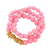 Gold Disk & Beaded Bracelet Set