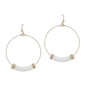 Acrylic Tube Bead Drop Hoop Earring
