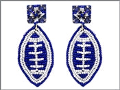 Seed Bead Football Two Tone Earring