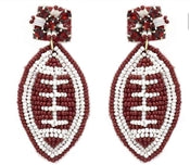 Seed Bead Football Two Tone Earring