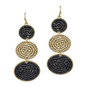 Triple Oval Tier Seed Bead Earring