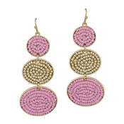 Triple Oval Tier Seed Bead Earring