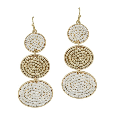 Triple Oval Tier Seed Bead Earring