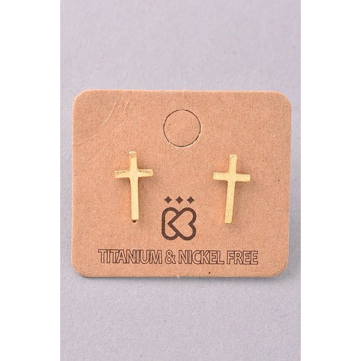 Tiny Cross Must Have Stud Earring