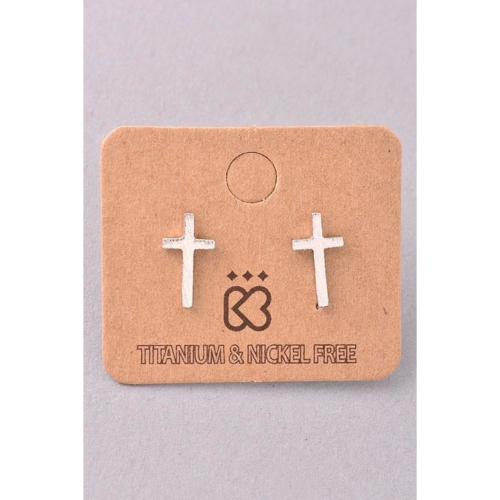 Tiny Cross Must Have Stud Earring