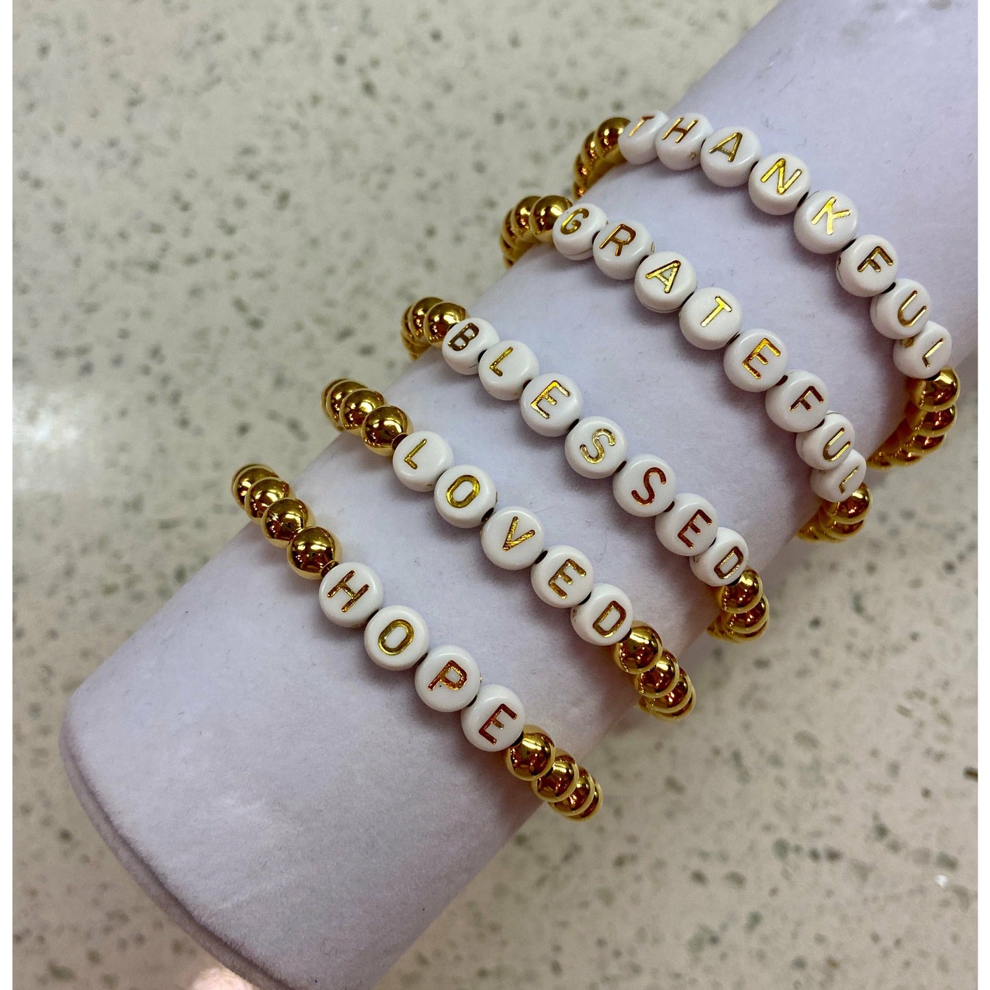 Gold Bead Gratitude Bracelets