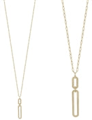 Gold Link Drop Long Necklace