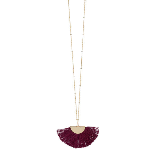 Game Day Fan Tassel Necklace