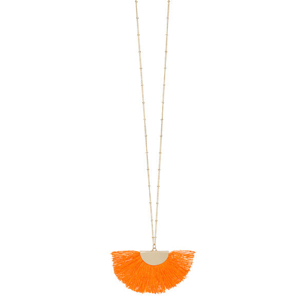 Game Day Fan Tassel Necklace