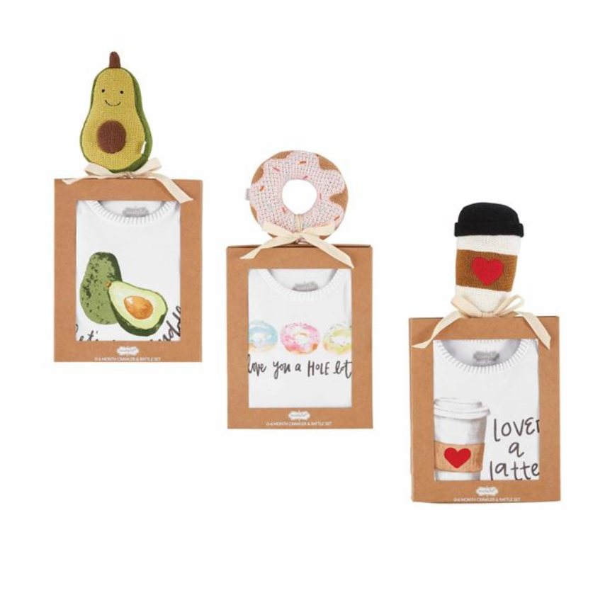 Food Knit Rattle Gift Set