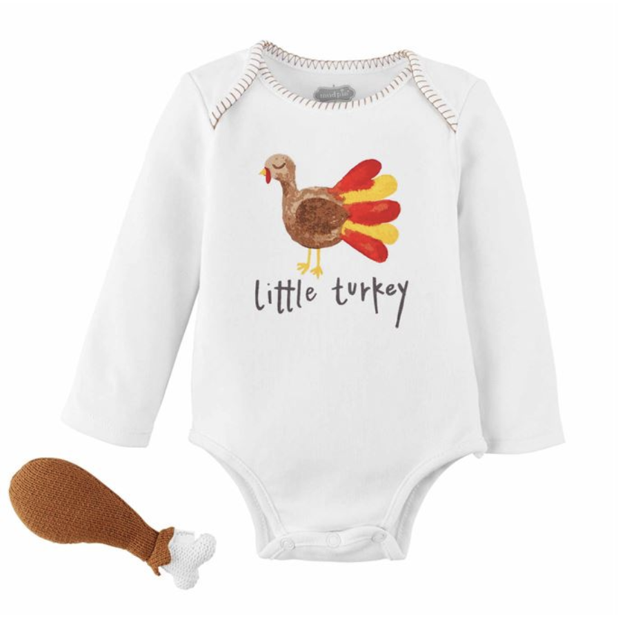 Turkey Knit Rattle & Crawler Set