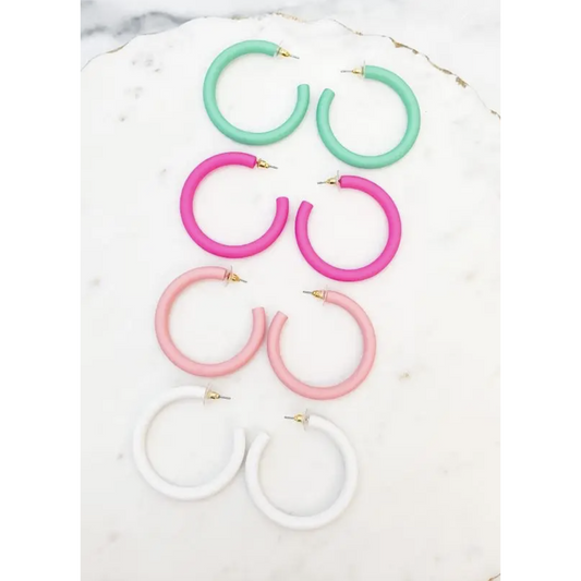 Matte Coated Hoop Earrings