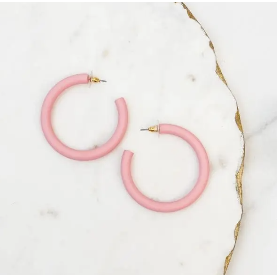 Matte Coated Hoop Earrings