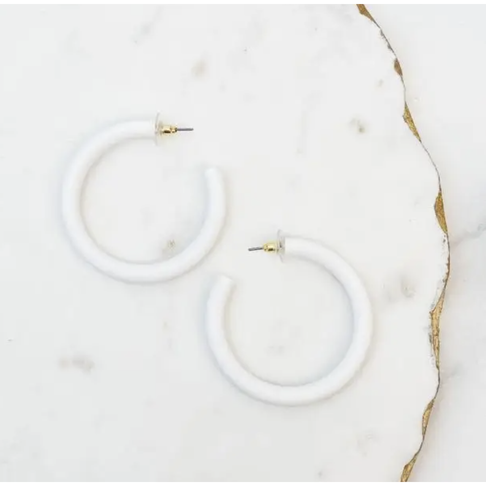 Matte Coated Hoop Earrings