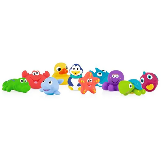 Little Squirts 10 Piece Squeezable Sea Animals Bath Toy Set